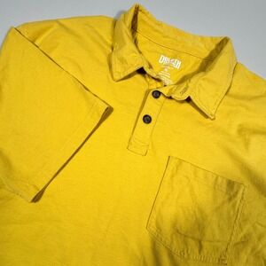 Duluth Trading Co Longtail T Polo Shirt‎ Mens XL Mustard Yellow Cotton Pocket
